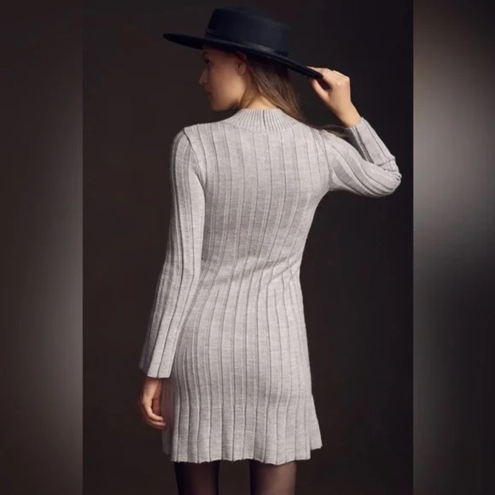 Anthropologie | By Anthropologie Long-Sleeve A-Line Sweater Mini Dress Plus - Picture 3 of 6